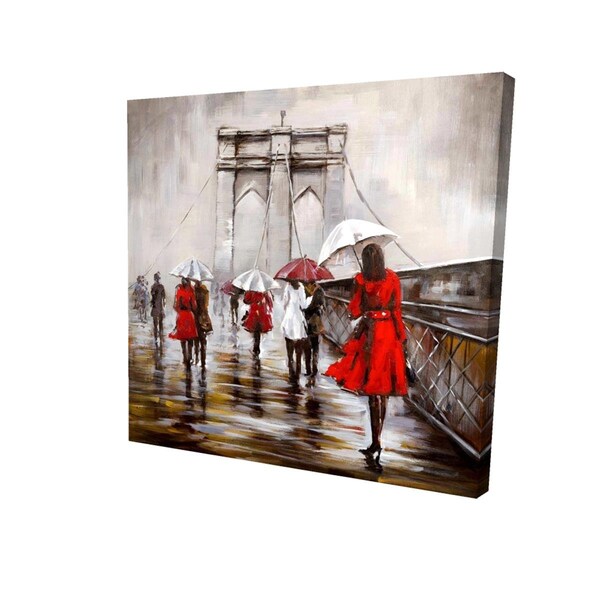 Begin Home Decor 32 x 32 in. Walk on the Brooklyn Bridge-Print on Canvas - 2080-3232-CI207