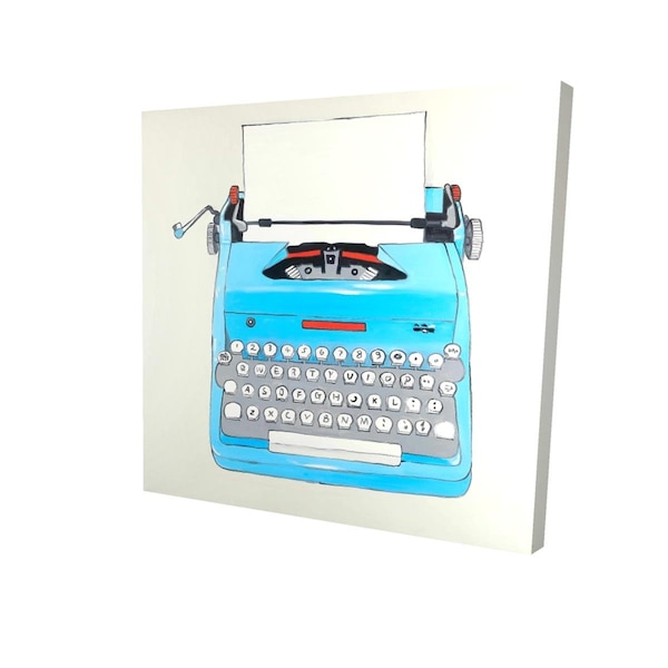 Fondo 32 x 32 in. Blue Typewritter Machine-Print on Canvas - FO3329043