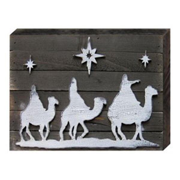 Designocracy Designocracy 98852-08 Three Wise Men Nativity Art on Board Wall Decor - 98852-08