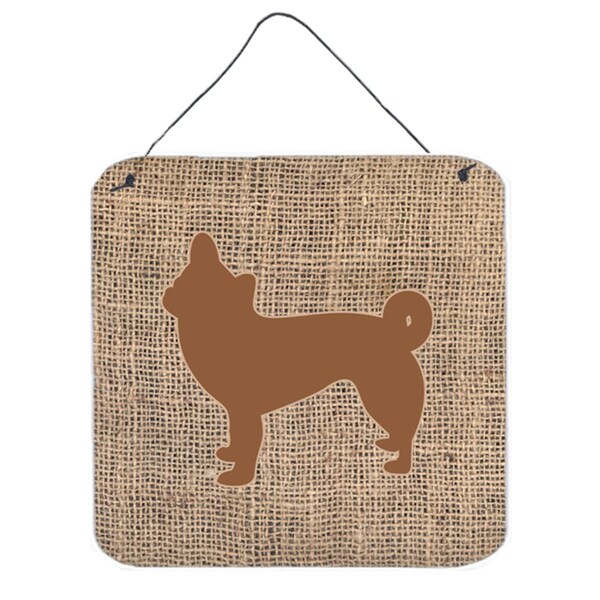 Micasa Chihuahua Burlap And Brown Aluminium Metal Wall Or Door Hanging Prints - MI240412