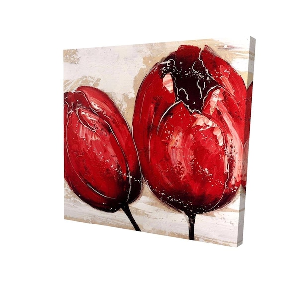 Fondo 12 x 12 in. Two Red Tulips-Print on Canvas - FO2793322