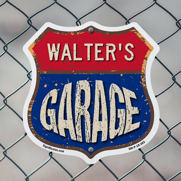 Signmission Walter's Garage, 6 Inch X 6 Inch, Plastic Sign - SHI-P-6-383-WALTER