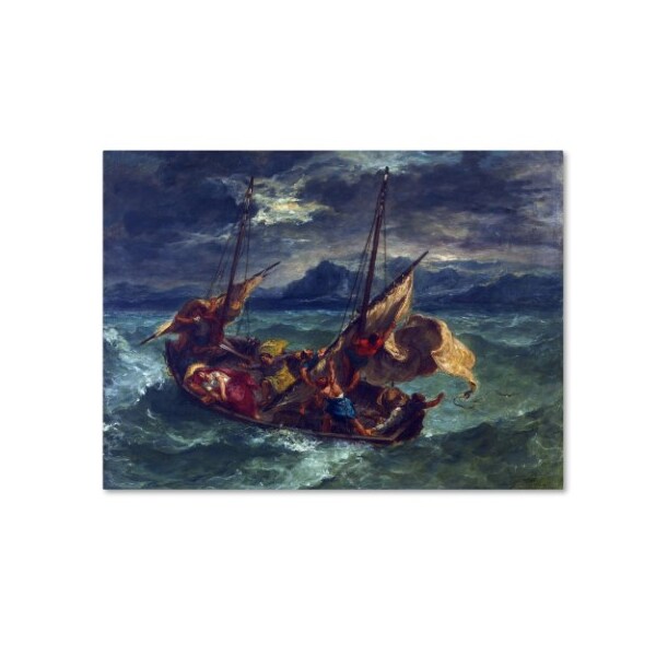 Trademark Fine Art Eugene Delacroix 'Christ On The Sea Of Galilee' Canvas Art, 14x19 - AA00314-C1419GG