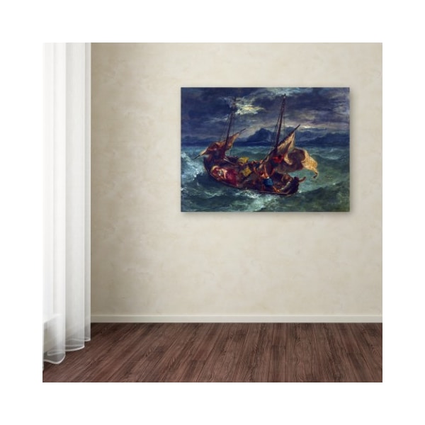 Trademark Fine Art Eugene Delacroix 'Christ On The Sea Of Galilee' Canvas Art, 14x19 - AA00314-C1419GG