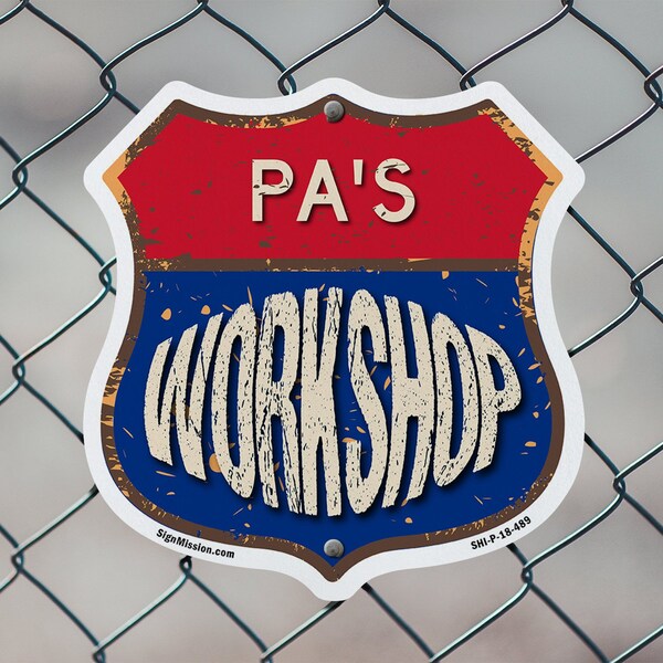 Signmission Pa's Workshop, 12 Inch X 12 Inch, Plastic Sign - SHI-P-12-489-PA