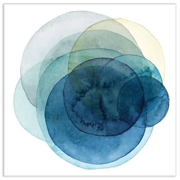 Solid Storage Supplies 38 x 38 in. Evolving Planets I Abstract Frameless Tempered Glass Panel Contemporary Wall Art - SO2573382