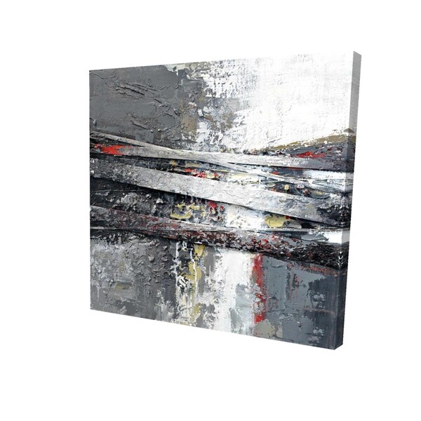 Fondo 16 x 16 in. Industrial & Texturized Abstract Stripes-Print on Canvas - FO2789129