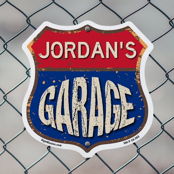 Signmission Jordan's Garage, 18 Inch X 18 Inch, Plastic Sign - SHI-P-18-383-JORDAN
