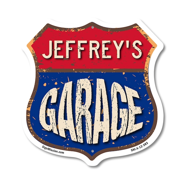Signmission Jeffrey's Garage, 12 Inch X 12 Inch, Aluminum Metal Sign - SHI-A-12-383-JEFFREY