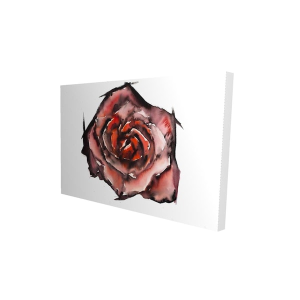 Begin Home Decor 12 x 18 in. Watercolor Rose-Print on Canvas - 2080-1218-FL290