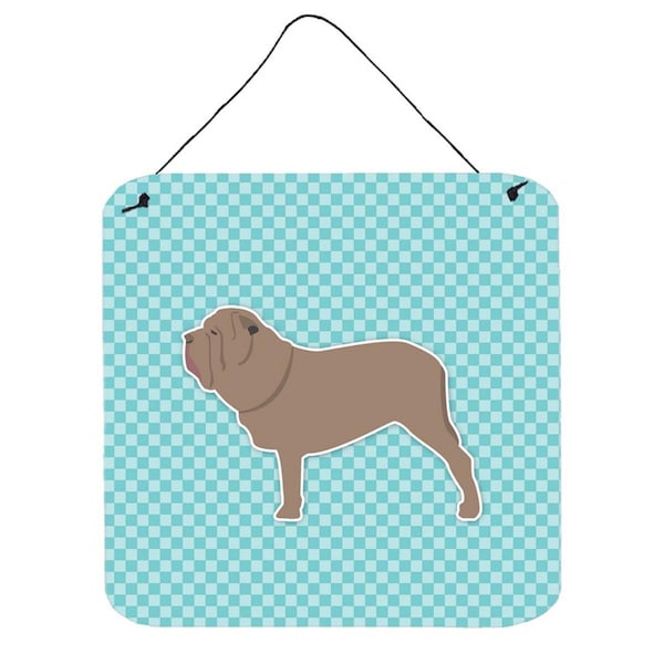 Carolines Treasures Neapolitan Mastiff Checkerboard Blue Wall or Door Hanging Prints - BB3765DS66