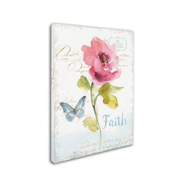 Trademark Fine Art Lisa Audit 'Rainbow Seeds Floral VI Faith' Canvas Art, 14x19 - WAP0419-C1419GG