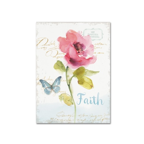 Trademark Fine Art Lisa Audit 'Rainbow Seeds Floral VI Faith' Canvas Art, 14x19 - WAP0419-C1419GG