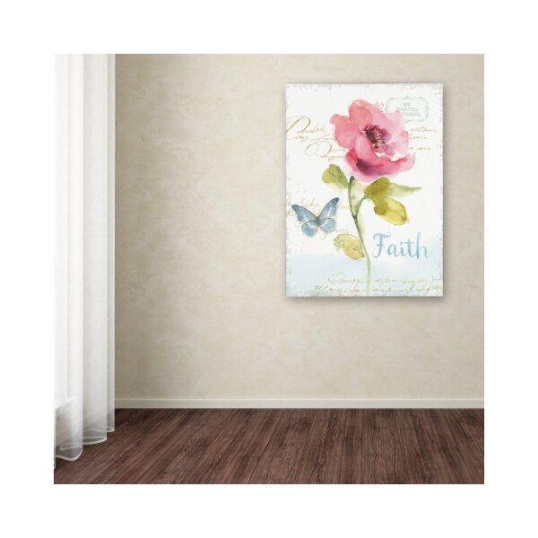 Trademark Fine Art Lisa Audit 'Rainbow Seeds Floral VI Faith' Canvas Art, 14x19 - WAP0419-C1419GG