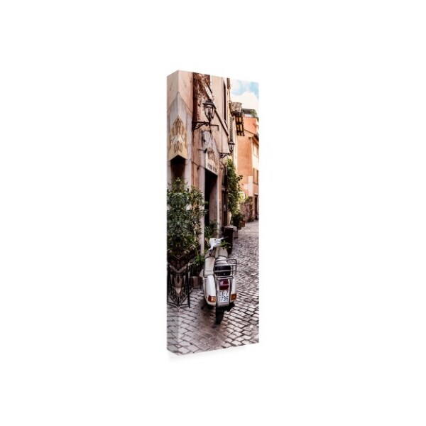 Trademark Fine Art Philippe Hugonnard 'Dolce Vita Rome 2 Italian Scooter in Street IV' Canvas Art, 8x24 - PH01549-C824GG