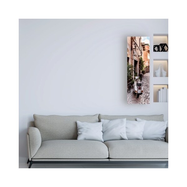 Trademark Fine Art Philippe Hugonnard 'Dolce Vita Rome 2 Italian Scooter in Street IV' Canvas Art, 8x24 - PH01549-C824GG