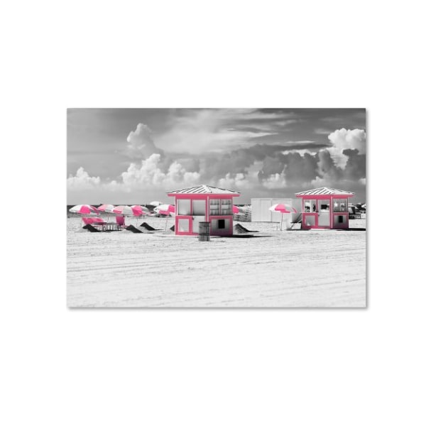 Trademark Fine Art Philippe Hugonnard 'Pink Beach Houses Miami' Canvas Art, 12x19 - PH0260-C1219GG