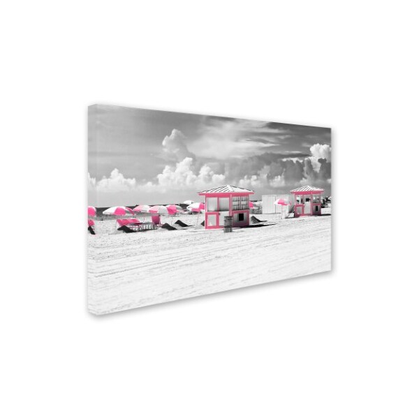 Trademark Fine Art Philippe Hugonnard 'Pink Beach Houses Miami' Canvas Art, 12x19 - PH0260-C1219GG