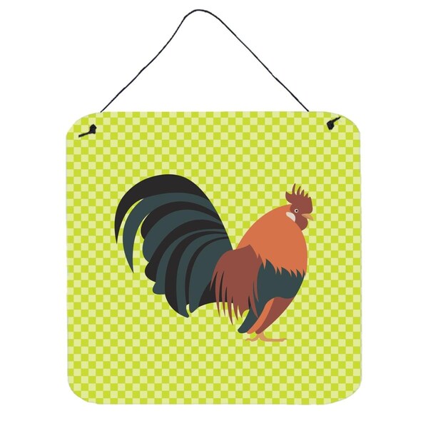 Micasa Dutch Bantam Chicken Green Wall or Door Hanging Prints, 6 x 6 in. - MI228508