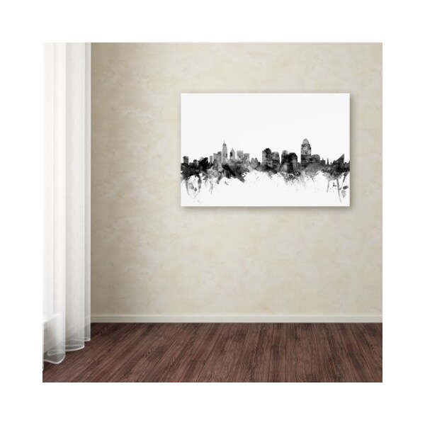 Trademark Fine Art Michael Tompsett 'Cincinnati Ohio Skyline B&W' Canvas Art, 30x47 - MT0999-C3047GG