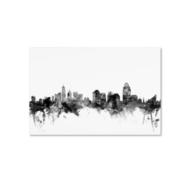 Trademark Fine Art Michael Tompsett 'Cincinnati Ohio Skyline B&W' Canvas Art, 30x47 - MT0999-C3047GG