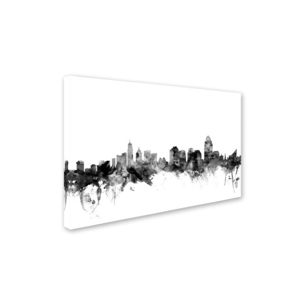 Trademark Fine Art Michael Tompsett 'Cincinnati Ohio Skyline B&W' Canvas Art, 30x47 - MT0999-C3047GG