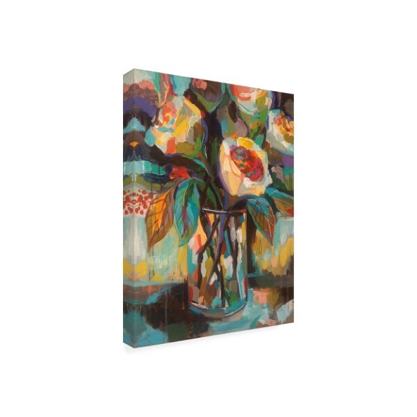 Trademark Fine Art Jeanette Vertentes 'Stained Glass Floral' Canvas Art, 35x47 - WAP11806-C3547GG