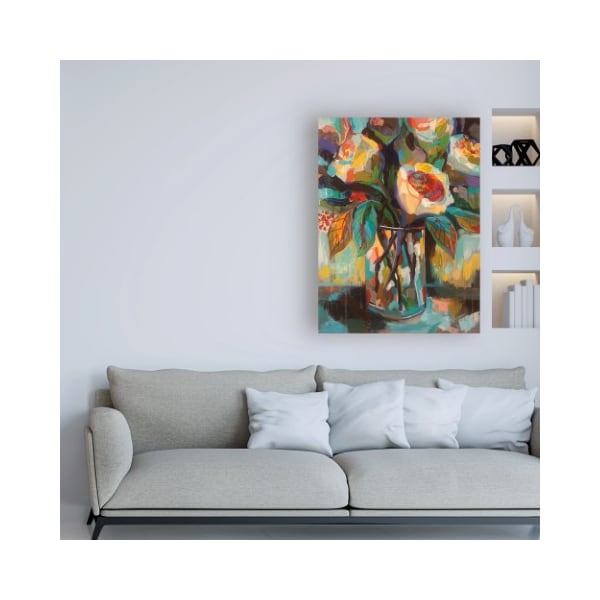 Trademark Fine Art Jeanette Vertentes 'Stained Glass Floral' Canvas Art, 35x47 - WAP11806-C3547GG