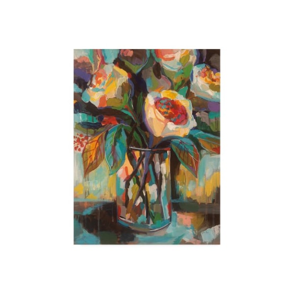 Trademark Fine Art Jeanette Vertentes 'Stained Glass Floral' Canvas Art, 35x47 - WAP11806-C3547GG