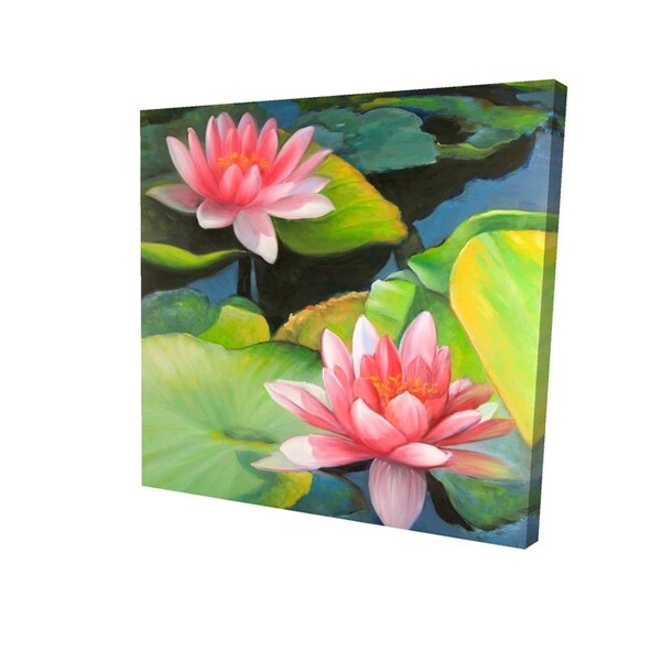 Fondo 16 x 16 in. Water Lilies & Lotus Flowers-Print on Canvas - FO2793493