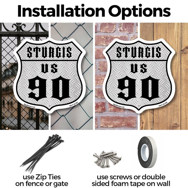 Signmission Sturgis Us 90, 6 inch X 6 inch, Plastic Sign, 2PK - SHI-P-2PACK-6-481