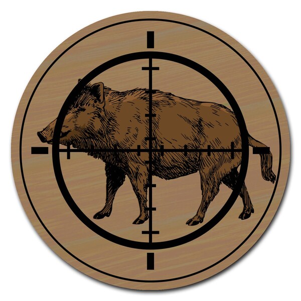 Signmission Boar Hunter Circle Corrugated Plastic Sign - C-12-CIR-BOAR HUNTER