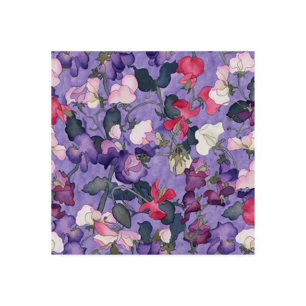 Trademark Fine Art Carissa Luminess 'Sweet Peas Pattern Light' Canvas Art, 14x14 - ALI25723-C1414GG