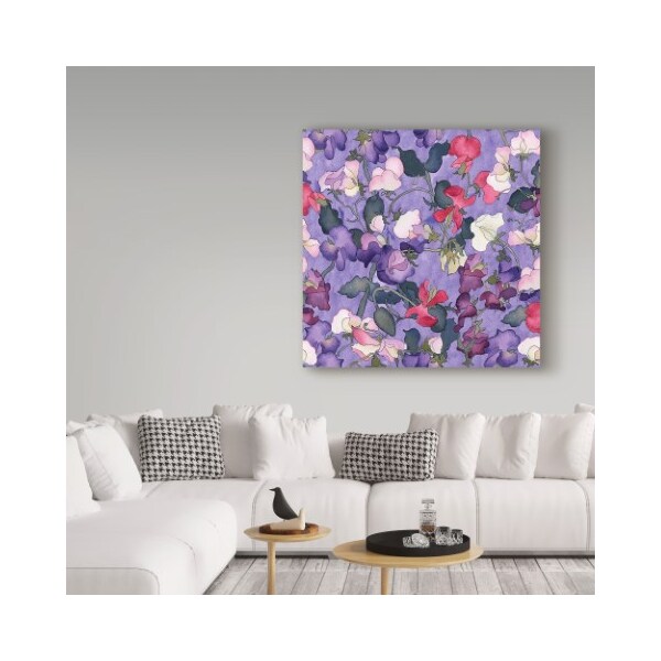 Trademark Fine Art Carissa Luminess 'Sweet Peas Pattern Light' Canvas Art, 14x14 - ALI25723-C1414GG
