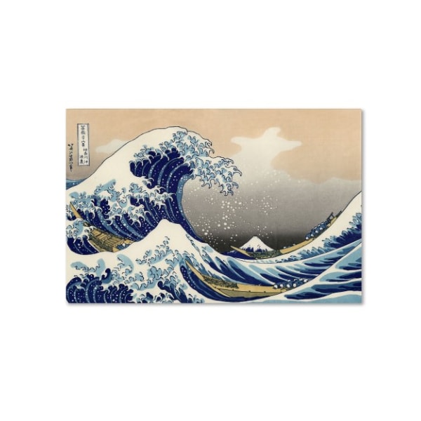 Trademark Fine Art Katsushika Hokusai 'The Great Kanagawa Wave' Canvas Art, 16x24 - BL0191-C1624GG