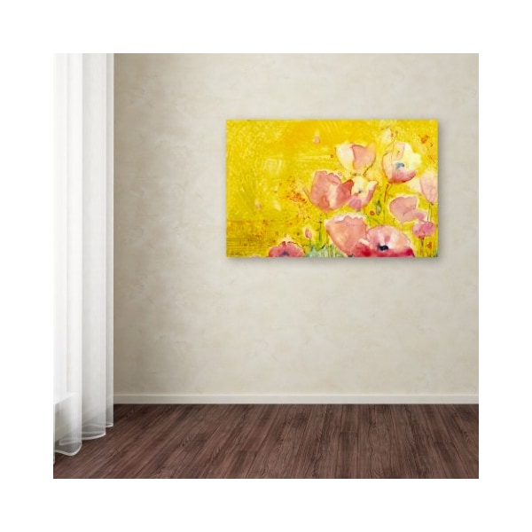 Trademark Fine Art Sheila Golden 'Pink Poppy Field' Canvas Art, 12x19 - SG5675-C1219GG