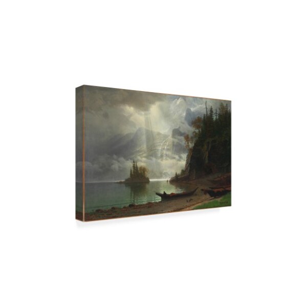 Trademark Fine Art Albert Bierstadt 'Island in the Lake ' Canvas Art, 12x19 - BL02584-C1219GG