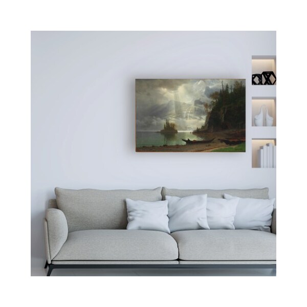 Trademark Fine Art Albert Bierstadt 'Island in the Lake ' Canvas Art, 12x19 - BL02584-C1219GG