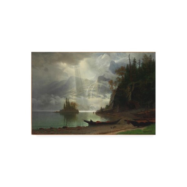 Trademark Fine Art Albert Bierstadt 'Island in the Lake ' Canvas Art, 12x19 - BL02584-C1219GG
