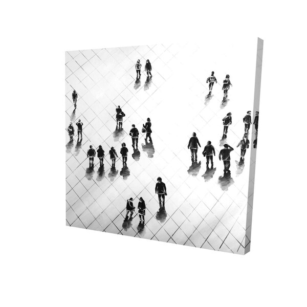 Begin Home Decor 16 x 16 in. Overhead View of People on the Street-Print on Canvas - 2080-1616-ST39