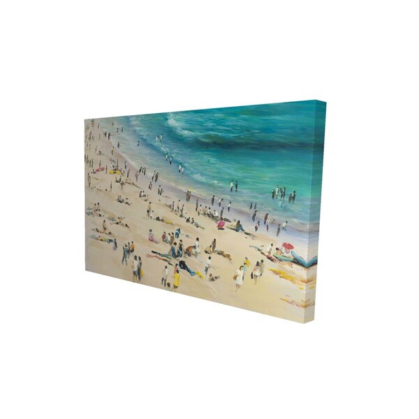 Fondo 20 x 30 in. Summer Crowd At The Beach-Print on Canvas - FO2786973
