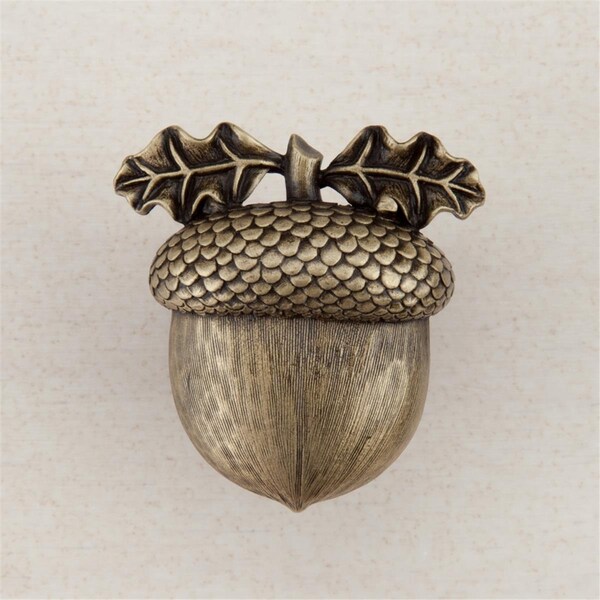 Work-Of-Art 1.37 x 1.37 in. Artisan Collection Acorn, Antique Brass - WO2516826