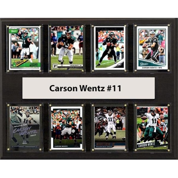 Williams & Son Saw & Supply C&I Collectables 1215WENTZ8C NFL 12 x 15 in. Carson Wentz Philadelphia Eagles 8-Card Plaque - 1215WENTZ8C