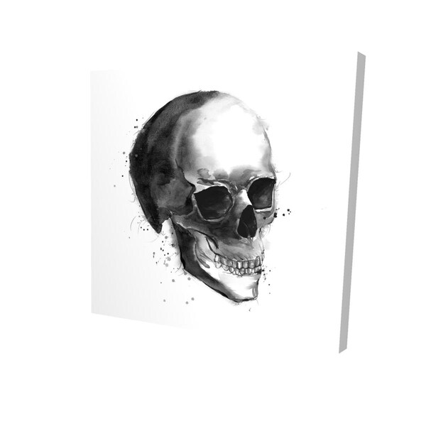 Fondo 12 x 12 in. Black & White Skull-Print on Canvas - FO2789226
