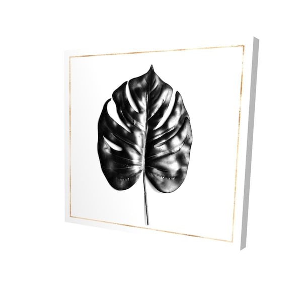 Fondo 16 x 16 in. Split Leaf Philodendron with Rose Line-Print on Canvas - FO2789366