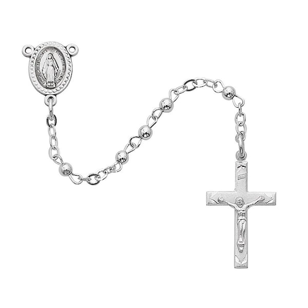 Mcvan 3 mm All Sterling Youth Rosary - 1-3LG