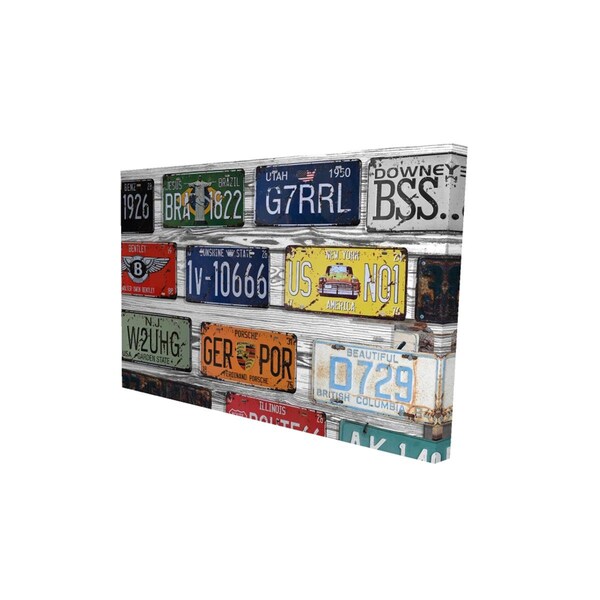 Begin Home Decor 20 x 30 in. Number Plates-Print on Canvas - 2080-2030-TY8
