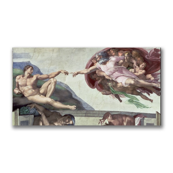 Trademark Fine Art Michelangelo 'Sistine Chapel Ceiling' Canvas Art, 18x32 - BL0672-C1832GG