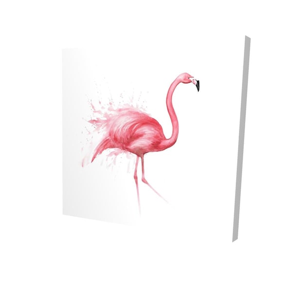 Fondo 32 x 32 in. Pink Flamingo Watercolor-Print on Canvas - FO2790569