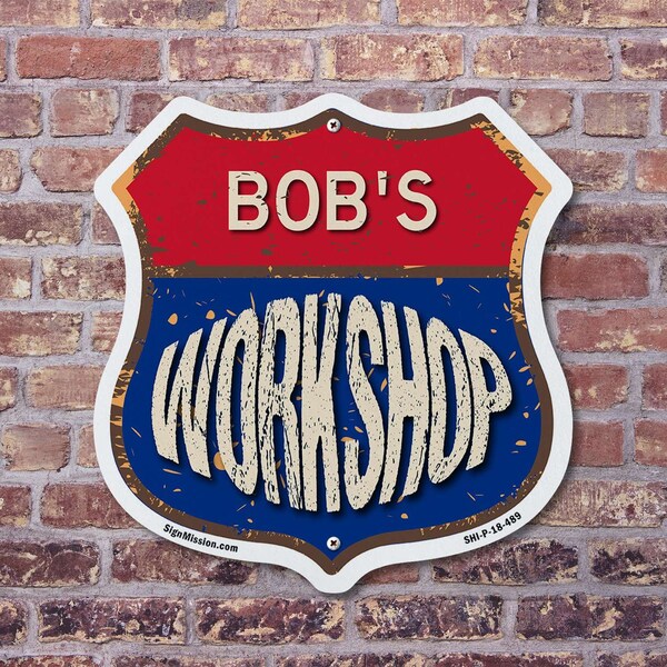Signmission Bob's Workshop, 12 inch X 12 inch, Aluminum Metal Sign, 5PK - SHI-A-5PACK-12-489-BOB